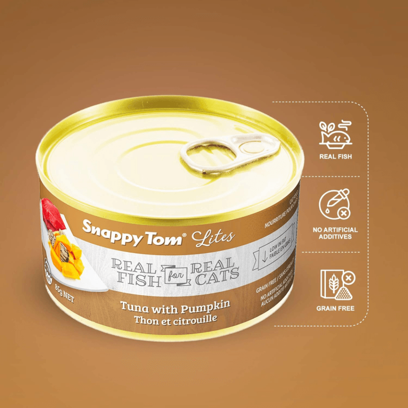 Canned Cat Food - Lites - Tuna with Pumpkin - 85 g - J & J Pet Club - Snappy Tom
