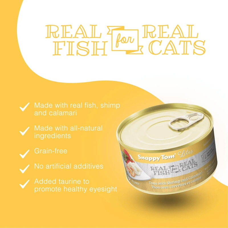 Canned Cat Food - Lites - Tuna with Shrimp and Calamari - 85 g - J & J Pet Club - Snappy Tom