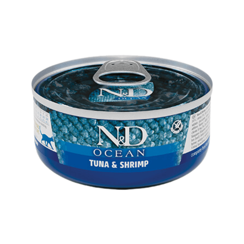 Canned Cat Food - N & D - OCEAN - Tuna & Shrimp - Adult - 2.5 oz - J & J Pet Club