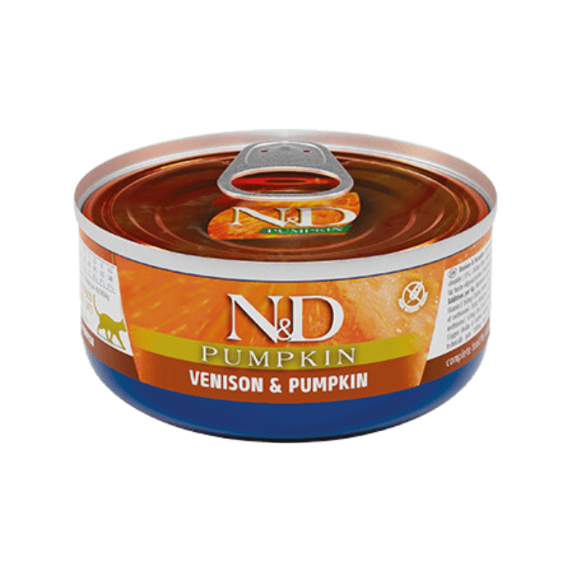 Canned Cat Food - N & D - PUMPKIN - Venison & Pumpkin - Adult - 2.5 oz - J & J Pet Club - Farmina