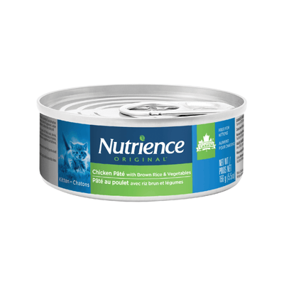 Canned Cat Food - ORIGINAL - Chicken Pâté with Brown Rice & Vegetables - Kitten - 156 g - J & J Pet Club - Nutrience