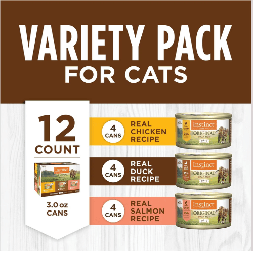 Canned Cat Food - ORIGINAL - Variety Pack - case of 12 - J & J Pet Club - Instinct