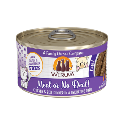 Canned Cat Food - Paté - Meal or No Deal! - Chicken & Beef Dinner in a Hydrating Purée - J & J Pet Club - Weruva