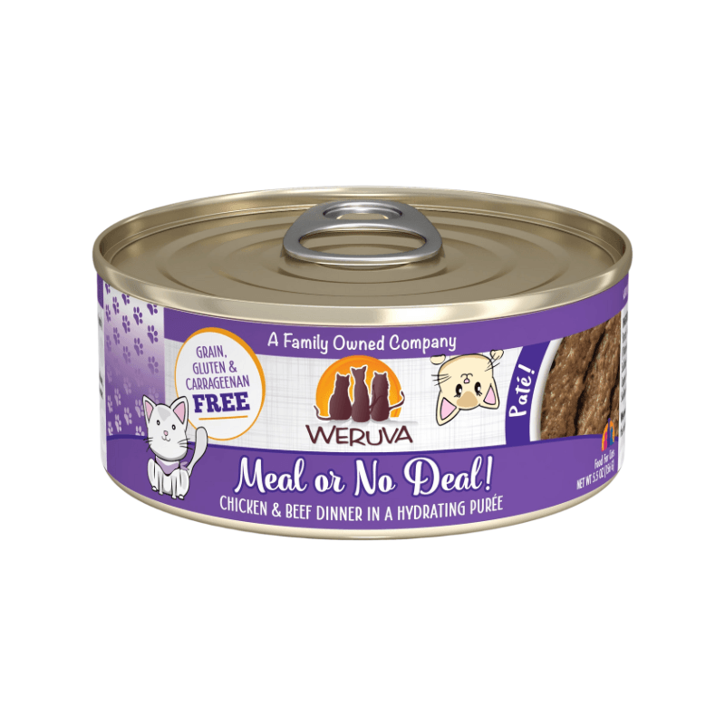 Canned Cat Food - Paté - Meal or No Deal! - Chicken & Beef Dinner in a Hydrating Purée - J & J Pet Club - Weruva