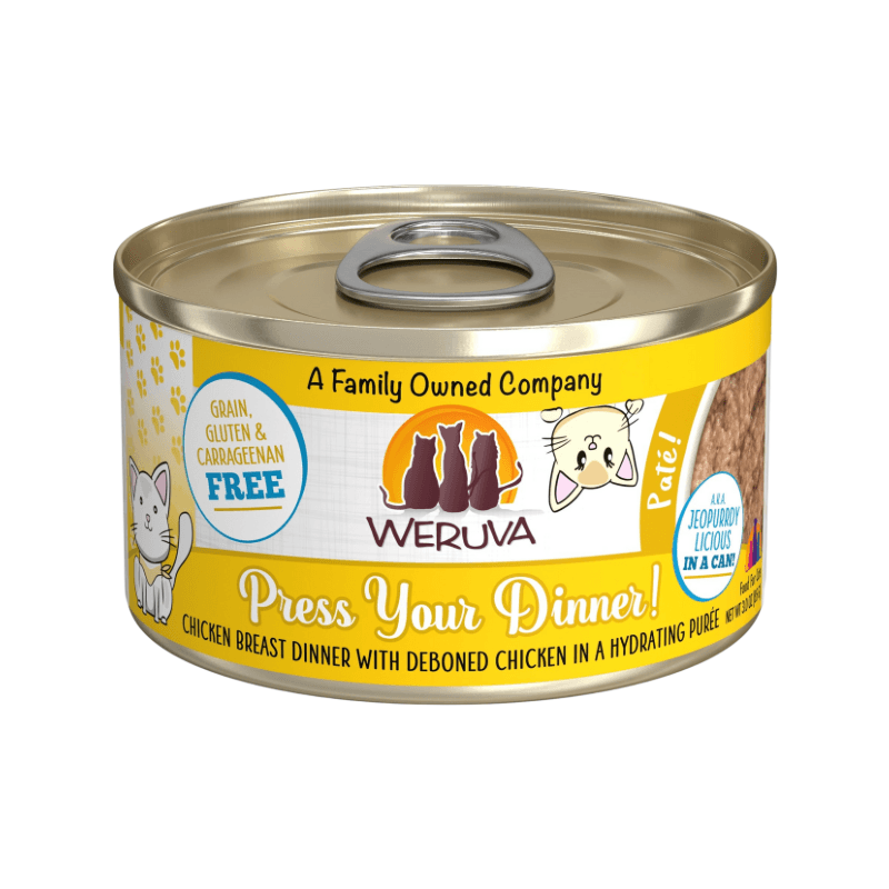Canned Cat Food - Paté - Press Your Dinner! - Chicken Breast Dinner with Deboned Chicken in a Hydrating Purée - J & J Pet Club - Weruva