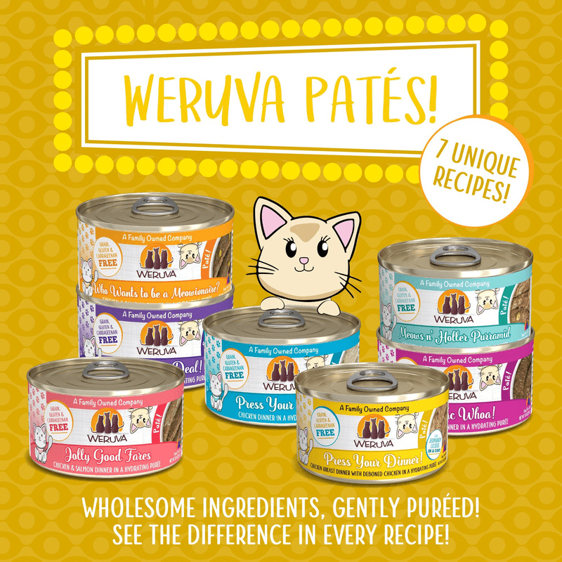 Canned Cat Food - Paté - Press Your Dinner! - Chicken Breast Dinner with Deboned Chicken in a Hydrating Purée - J & J Pet Club - Weruva