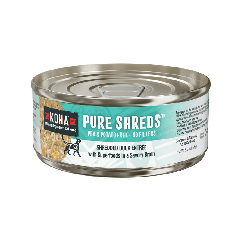 Canned Cat Food - PURE SHREDS - Shredded Duck Entrée - 5.5 oz - J & J Pet Club - KOHA