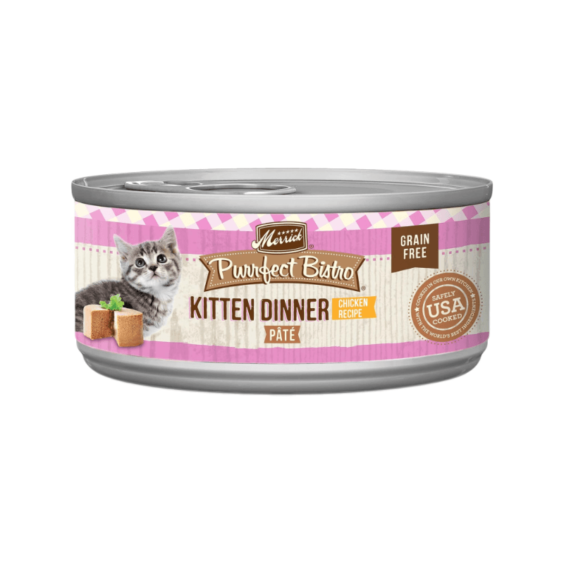 Canned Cat Food - PURRFECT BISTRO - Chicken Pâté for Kittens - J & J Pet Club - Merrick