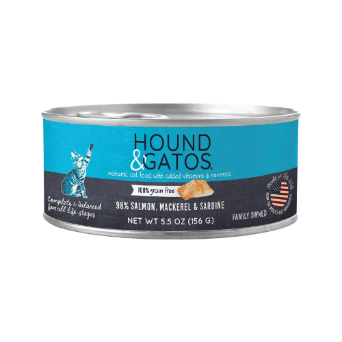 Canned Cat Food - Salmon, Mackerel & Sardine Recipe - 5.5 oz - J & J Pet Club - Hound & Gatos