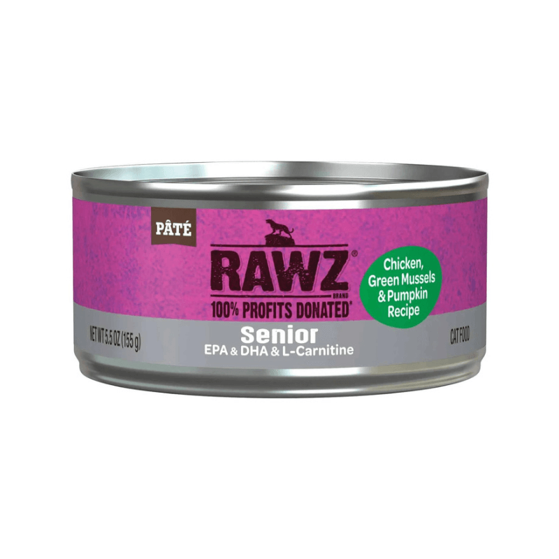 Canned Cat Food - Senior - Chicken, Green Mussels & Pumpkin Recipe Pâté - 5.5 oz - J & J Pet Club - Rawz