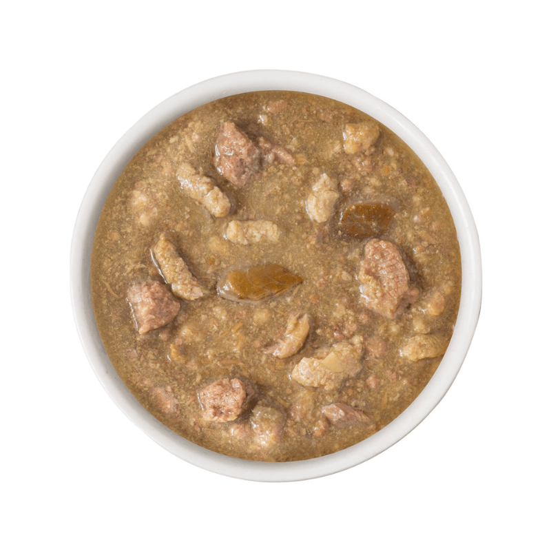 Canned Cat Food - Stew! - Stew's Clues - Turkey, Chicken & Salmon Dinner in Gravy - J & J Pet Club - Weruva