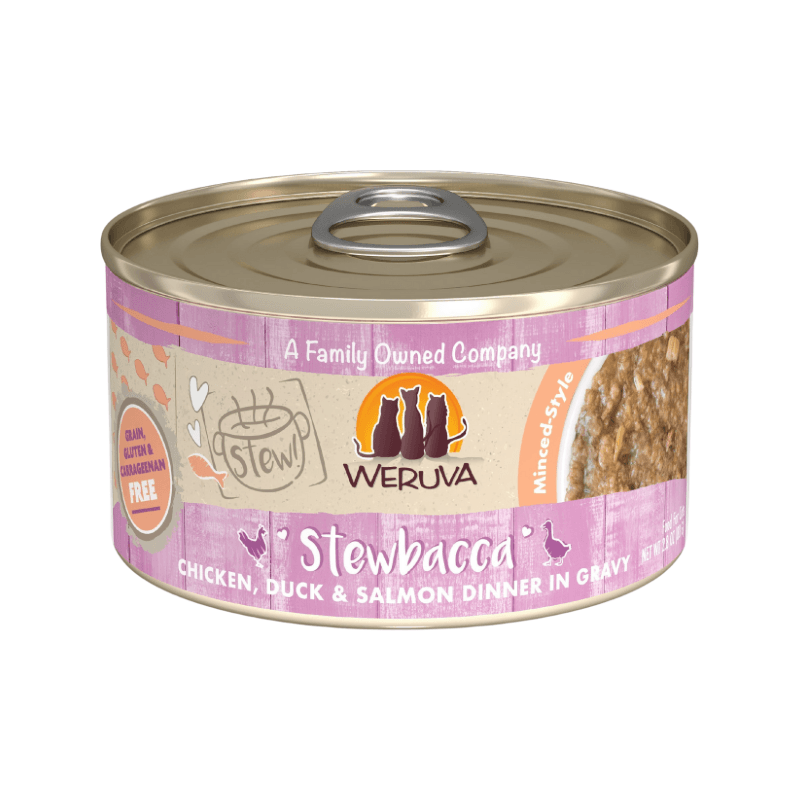 Canned Cat Food - Stew! - Stewbacca - Chicken, Duck & Salmon Dinner in Gravy - 2.8 oz - J & J Pet Club - Weruva