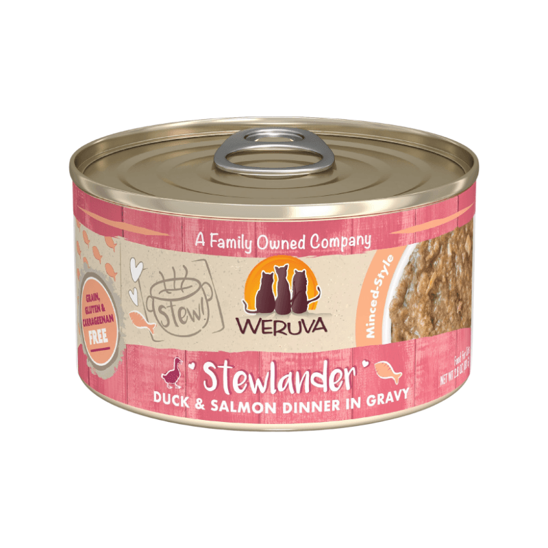Canned Cat Food - Stew! - Stewlander - Duck & Salmon Dinner in Gravy - 2.8 oz - J & J Pet Club - Weruva