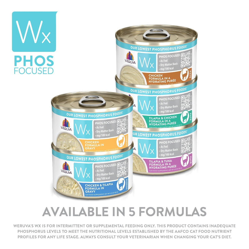 Canned Cat Food Supplement - Wx Phos Focused - Chicken Formula in a Hydrating Purée - 3 oz - J & J Pet Club - Weruva