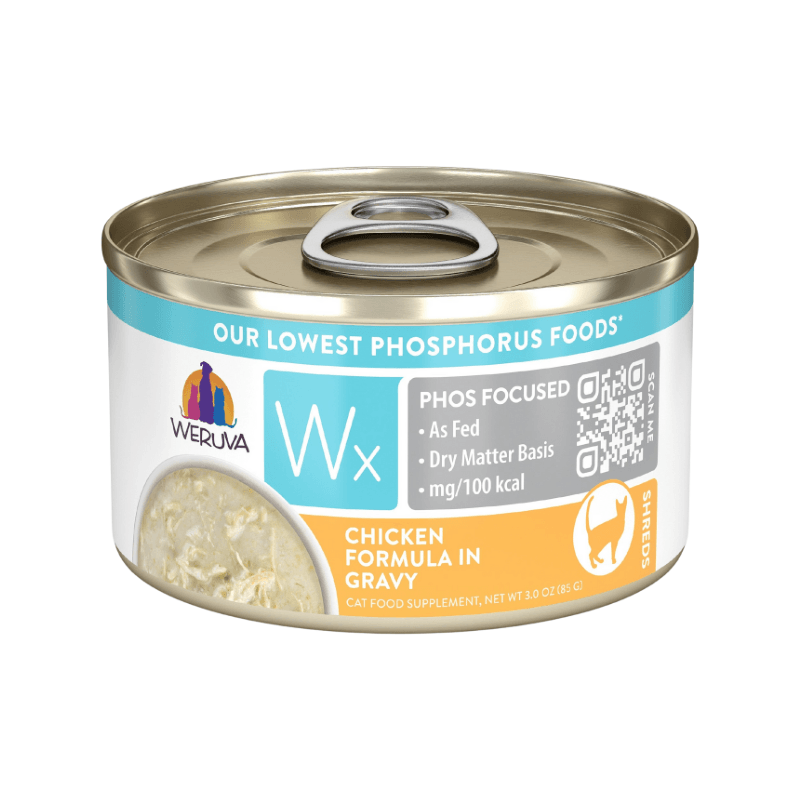 Canned Cat Food Supplement - Wx Phos Focused - Chicken Formula in Gravy - 3 oz - J & J Pet Club - Weruva
