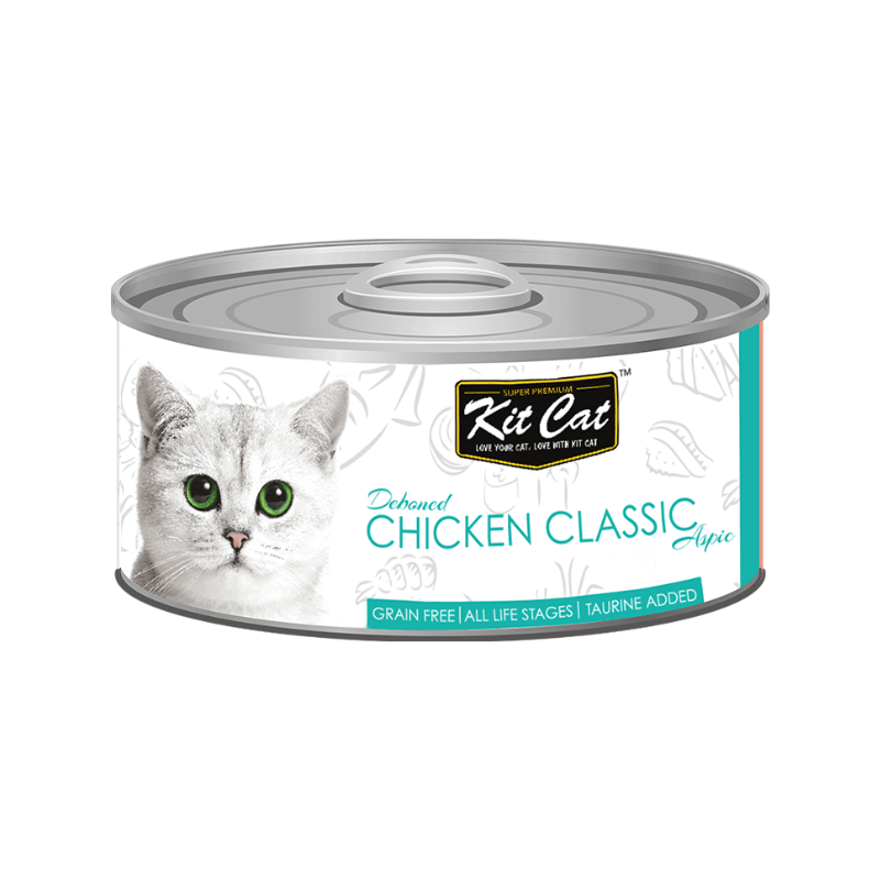 Canned Cat Food Topper - Deboned Chicken Classic Aspic - 80 g - J & J Pet Club - Kit Cat