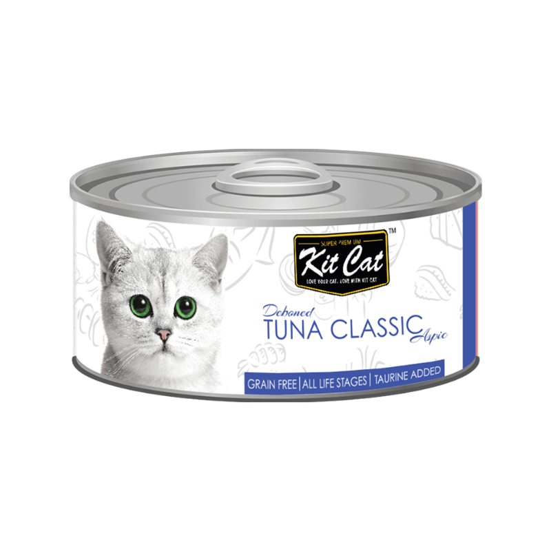 Canned Cat Food Topper - Deboned Tuna Classic Aspic - 80 g - J & J Pet Club - Kit Cat