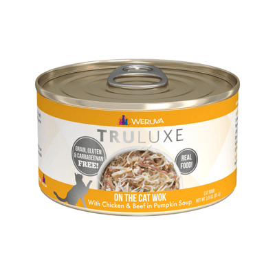 Canned Cat Food - TRULUXE - On the Cat Wok - with Chicken & Beef in Pumpkin Soup - J & J Pet Club - Weruva