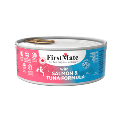 Canned Cat Food - Wild Salmon & Wild Tuna 50/50 - 5.5 oz - J & J Pet Club - FirstMate