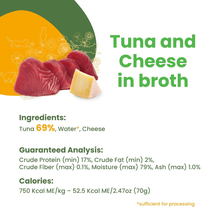 Canned Cat Treat - HQS NATURAL - Tuna and Cheese in Broth - Adult - 2.47 oz - J & J Pet Club - Almo Nature