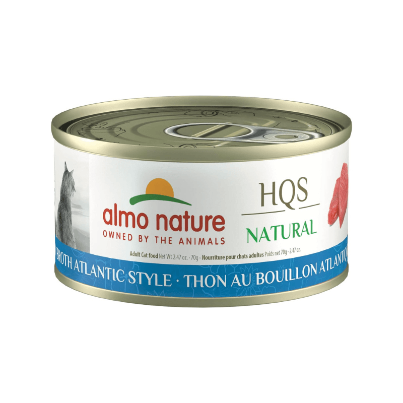 Canned Cat Treat - HQS NATURAL - Tuna in Broth Atlantic Style - Adult - 2.47 oz - J & J Pet Club - Almo Nature