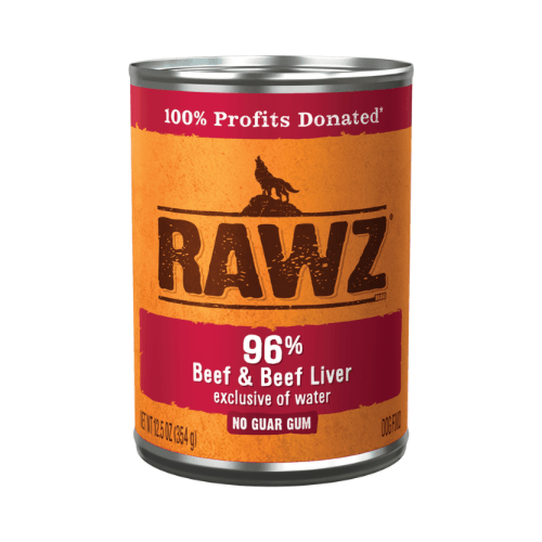 Canned Dog Food - 96% Beef & Beef Liver - 12.5 oz - J & J Pet Club - Rawz