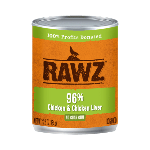 Canned Dog Food - 96% Chicken & Chicken Liver - 12.5 oz - J & J Pet Club - Rawz