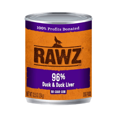 Canned Dog Food - 96% Duck & Duck Liver - 12.5 oz - J & J Pet Club - Rawz