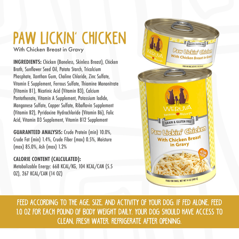 Canned Dog Food - CLASSIC - Paw Lickin’ Chicken - with Chicken Breast in Gravy
