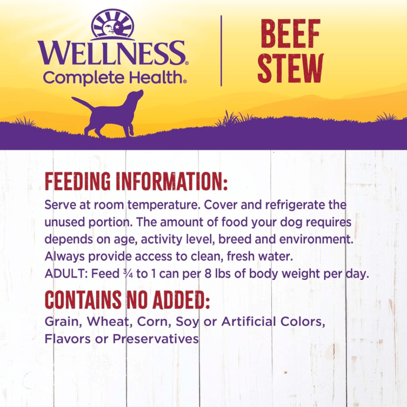 Canned Dog Food - COMPLETE HEALTH - Grain Free Beef Stew with Carrots & Potatoes - 12.5 oz - J & J Pet Club - Wellness