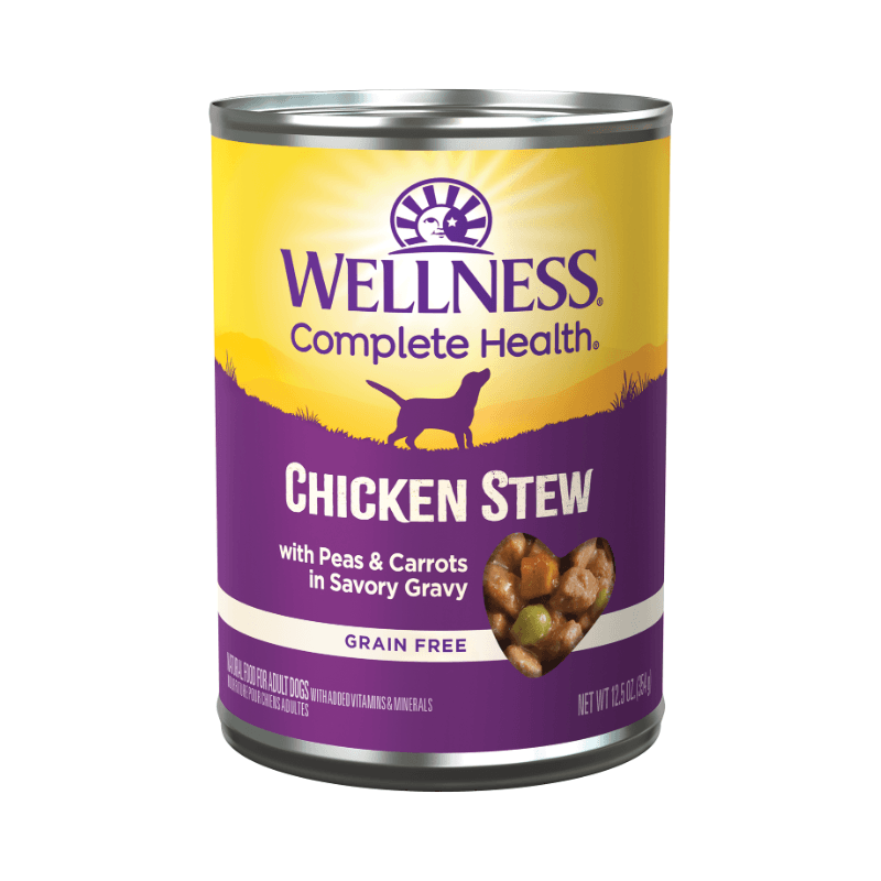 Canned Dog Food - COMPLETE HEALTH - Grain Free Chicken Stew with Peas & Carrots - 12.5 oz - J & J Pet Club - Wellness