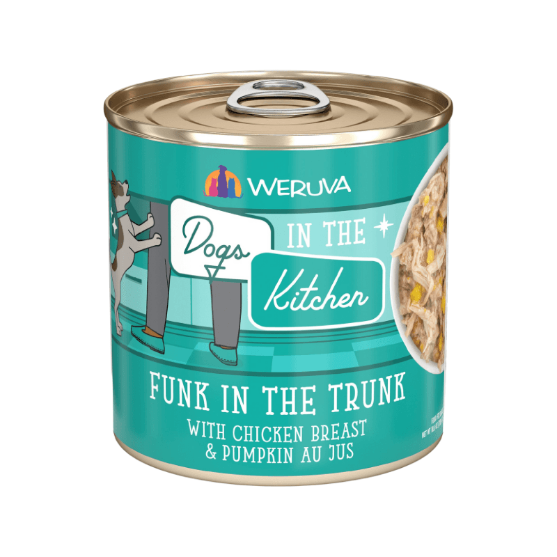 Canned Dog Food - Dogs in the Kitchen - Funk in the Trunk - with Chicken Breast & Pumpkin Au Jus - 10 oz - J & J Pet Club - Weruva