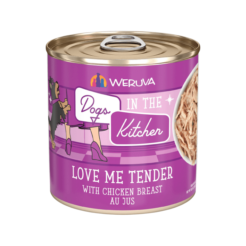 Canned Dog Food - Dogs in the Kitchen - Love Me Tender - with Chicken Breast Au Jus - 10 oz - J & J Pet Club - Weruva