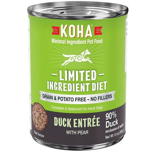 Canned Dog Food - Limited Ingredient Diet - 90% Duck Entrée - 13 oz - J & J Pet Club