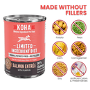Canned Dog Food - Limited Ingredient Diet - 90% Salmon Entrée with Pumpkin - 13 oz - J & J Pet Club - KOHA
