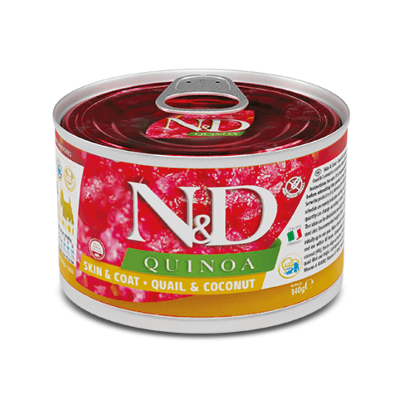 Canned Dog Food - N & D - QUINOA - Skin & Coat - Quail & Coconut - Mini - 4.9 oz - J & J Pet Club - Farmina