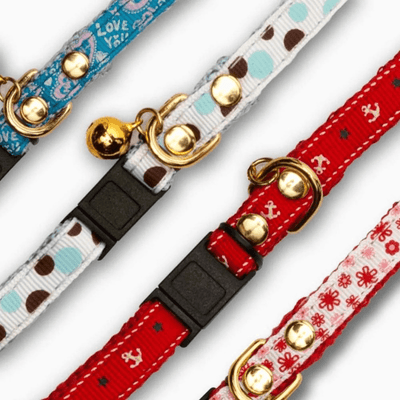 Cat Collar - Breakaway - Gold Rivets - J & J Pet Club - Catit