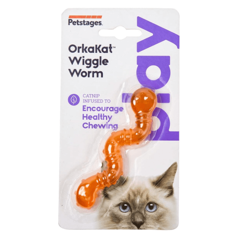 Cat Dental Toy - Orkakat Catnip Wiggle Worm - J & J Pet Club - Petstages