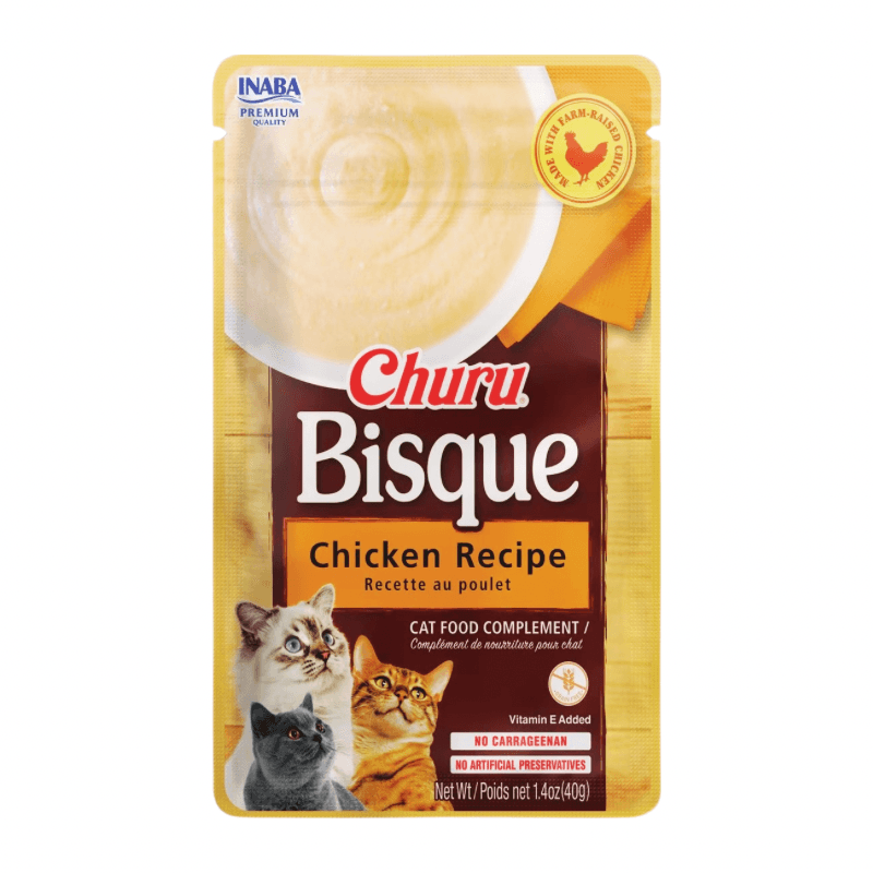 Cat Food Complement - CHURU BISQUE - Chicken Recipe - 1.4 oz pouch - J & J Pet Club