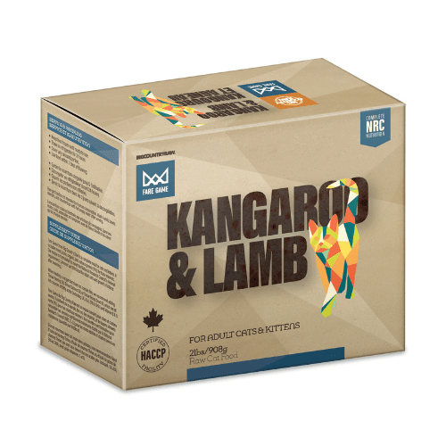 Cat Frozen Raw - FARE GAME - Kangaroo & Lamb - 2 lb - J & J Pet Club - Big Country Raw