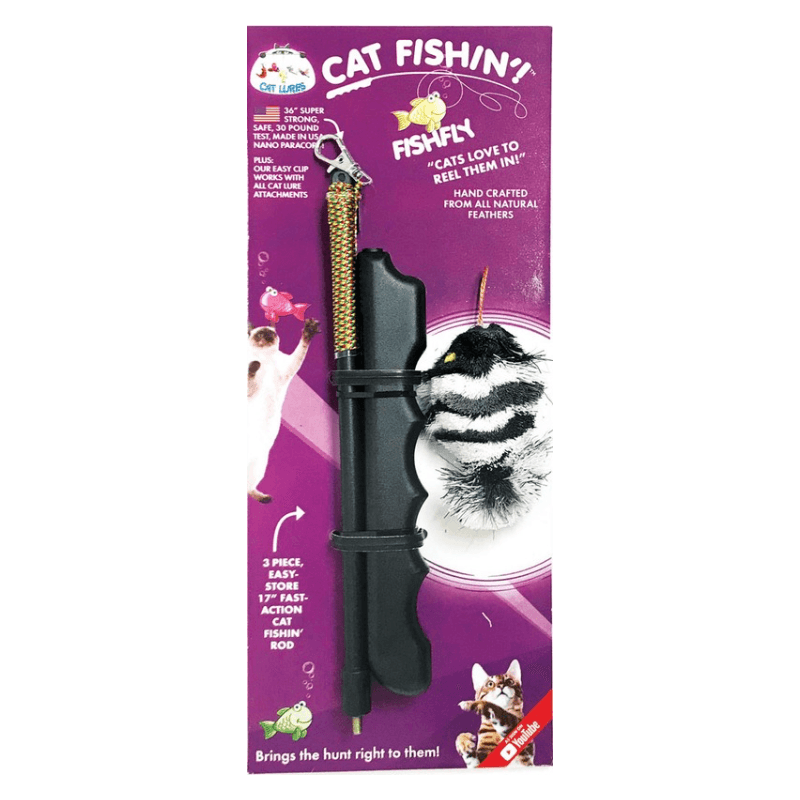 Cat Teaser - CAT LURES - Cat Fishin'! - FISHFLY with Rod - J & J Pet Club - GO CAT
