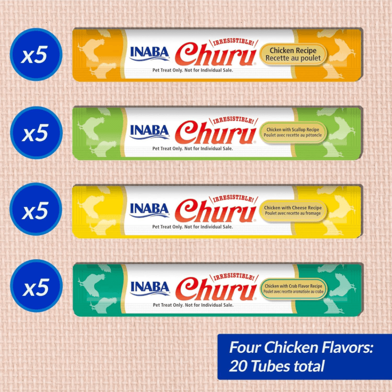 Cat Treat - CHURU - 20 ct Chicken Variety Box - J & J Pet Club - Inaba