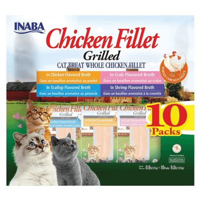 Cat Treat - GRILLED CHICKEN - 10 ct Variety Pack - J & J Pet Club - Inaba