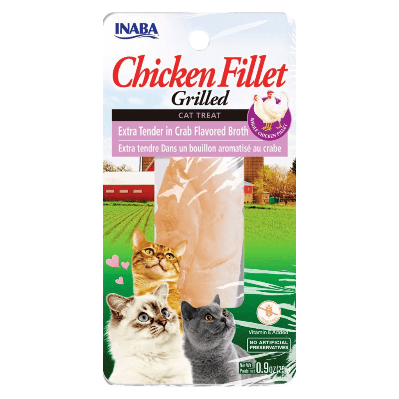 Cat Treat - GRILLED CHICKEN - Extra Tender in Crab Flavored Broth - 0.9 oz - J & J Pet Club