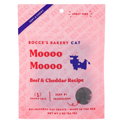Cat Treat - SOFT & CHEWY - Moooo Moooo - Beef & Cheddar Recipe - 2 oz - J & J Pet Club - Bocce's Bakery