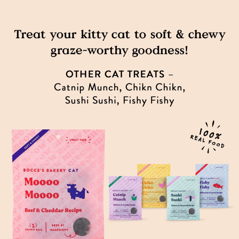 Cat Treat - SOFT & CHEWY - Moooo Moooo - Beef & Cheddar Recipe - 2 oz - J & J Pet Club