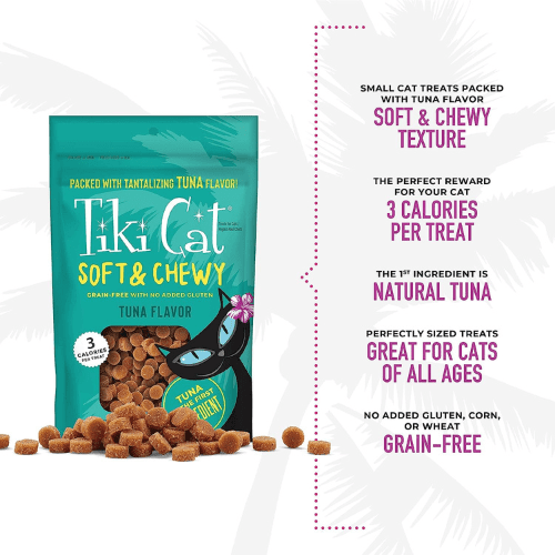 Cat Treat - SOFT & CHEWY - Tuna - 2 oz - J & J Pet Club - Tiki Cat