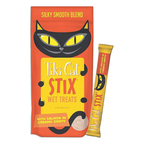Cat Treat - STIX - Silky Smooth Meaty Treat - Salmon Mousse - 0.5 oz tube, pack of 6 - J & J Pet Club - Tiki Cat