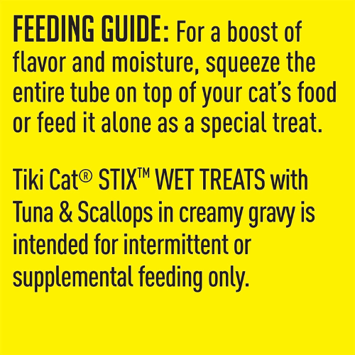 Cat Treat - STIX - Silky Smooth Meaty Treat - Tuna & Scallops Mousse - 0.5 oz tube, pack of 6 - J & J Pet Club - Tiki Cat