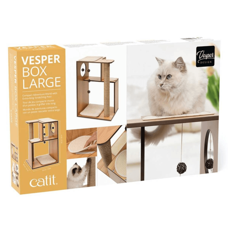 Cat Tree - Vesper Box Large - Walnut - 78 cm - J & J Pet Club - Catit